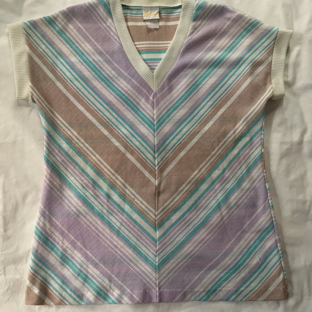 Vintage 70s Short Sleeve Women's Blouse